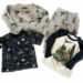 Stella McCartney Kids Camping Summer Camp Print Set with Sweatshirt and Sweatpants in Grey, Short Sleeve Navy T-shirt and Baseball Style 3/4 Sleeve Shirt