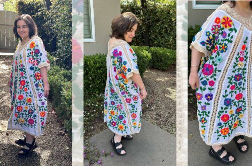 Modeling Photos / Shots and Videos of the Free People Embroidered Bella Flor Floral Print Embroidery Flowers Kaftan Dress
