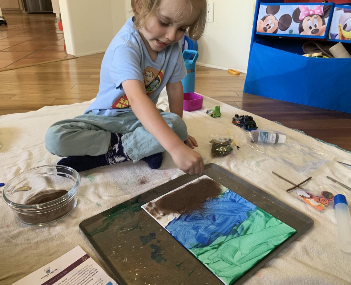 nature based art crafts project for toddlers aged 3 to 5 years old.